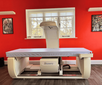 DEXA scanner used to measure visceral fat, lean mass, and bone density